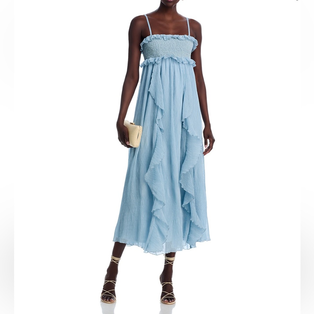 Aqua Elegant Blue Maxi Dress